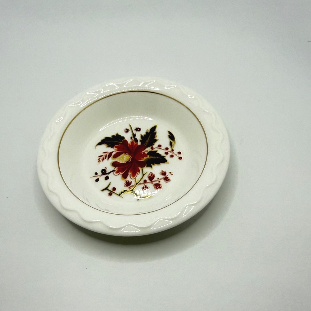Royal Worcester Lynbrook Butter Pat‎ Dish Bone China England Floral Trinket Dish